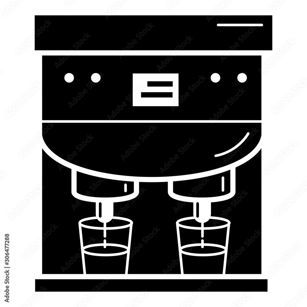 Poster latte machine maker icon. simple illustration of latte machine maker vector icon for web design isol