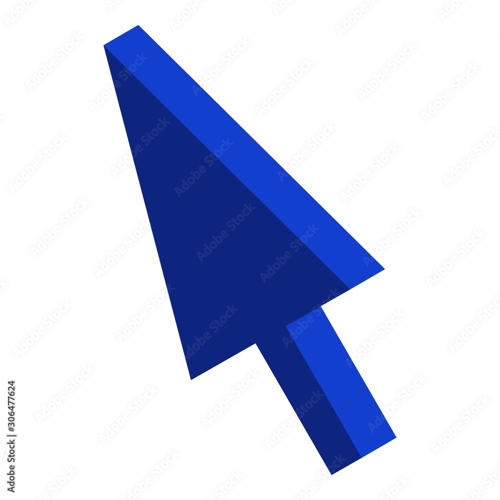 Poster blue cursor icon. isometric of blue cursor vector icon for web design isolated on white background