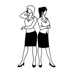 cute businesswomen with various views, poses and gestures