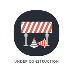 Under construction concept, vector illustration. Construction icons