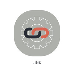 Chain, link icon vector flat style