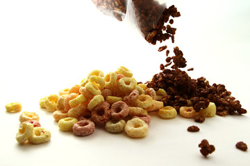 Cereal on white background