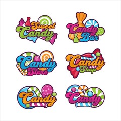 Sweet candy Store flat design