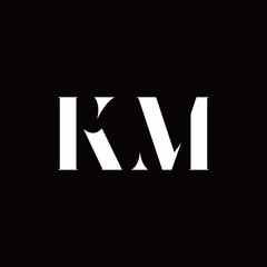 KM Logo Letter Initial Logo Designs Template