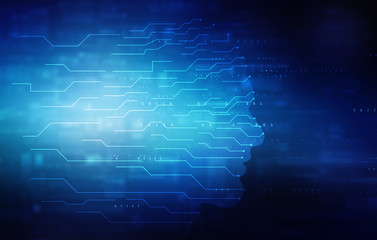 2d illustration digital Artificial mind concept