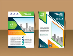 A modern business cover brochure layout with shape vector illustration