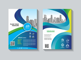 A modern business cover brochure layout with shape vector illustration