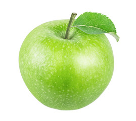 Fresh green apple isolated on white background with clipping path