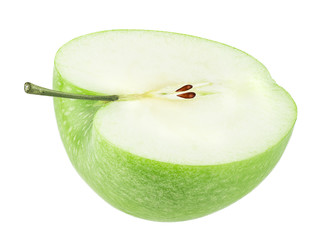 Fresh green apple isolated on white background with clipping path