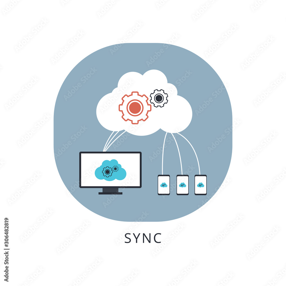 Poster business cloud computing. modern vector illustration for web design