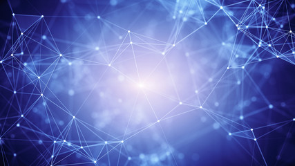 Concept of Network, connections, internet communication. 3d illustration