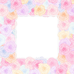 Detailed hand drawn flowers set - blooming roses.Set of card with flower rose, leaves. Wedding ornament concept. Floral poster, invite. Decorative greeting card or invitation design background