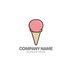 Delicious ice cream logo design template, ice cream icon vector