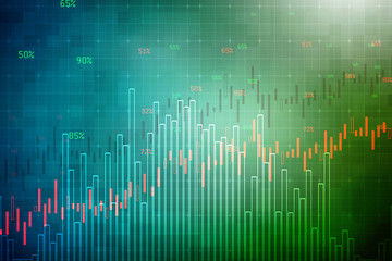 2d rendering Stock market online business concept. business Graph 