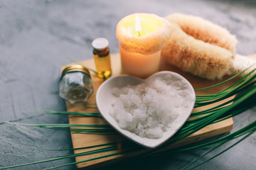 spa wellness Natural bath Wooden nature and water flower Aroma cosmetics and tropical	