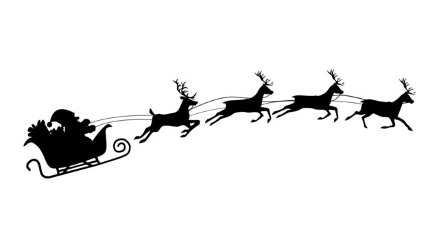 Santa sleigh and reindeer 2