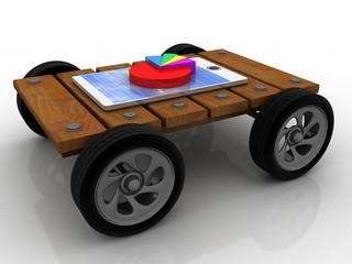 3d rendering Stock market online business concept. business Graph on mobile