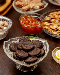 orea cookies served in crystal dish