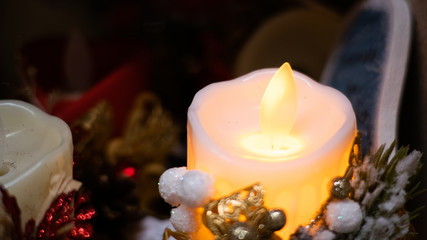 Christmas or New Year composition. Christmas decoration on abstract background.