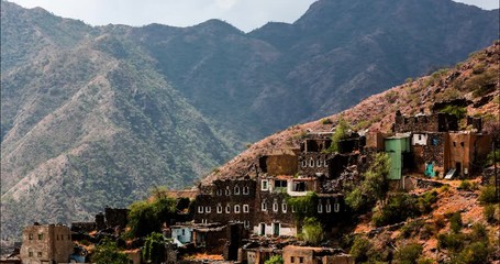 asir and abha area in saudi arabia with view for rijal almaa historical and heritage sites 