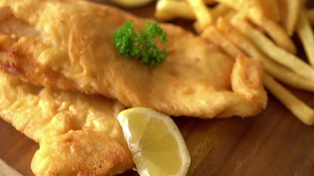 fish and chips with french fries