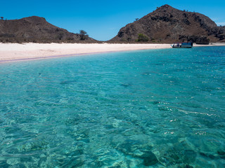 Indonesia, november 2019: Komodo National Park - clear water, islands paradise for diving and exploring. The most populat tourist destination in Indonesia, Nusa tenggara.