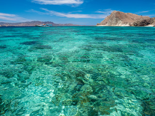Indonesia, november 2019: Komodo National Park - clear water, islands paradise for diving and...