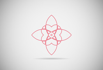 flower logo gradient simple elegant flat design. creative logo vector. purple pink and orange gradient logo.