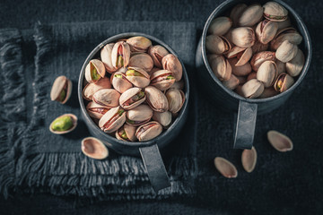 Helathy pistachios as a ingredient and apetizer