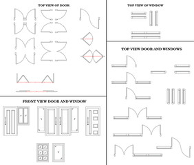 top view of doors and windows icon