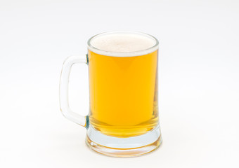 mug of beer on white background