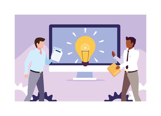 businessmen in the work office, meeting on global planning and marketing research