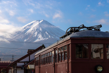 【山梨県河口湖駅】河口湖駅と富士山