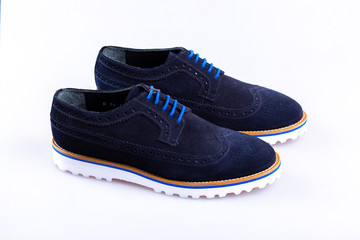 pair of black shoes isolated on white background