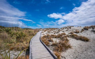 Walkway With Sand Mountain Landscape