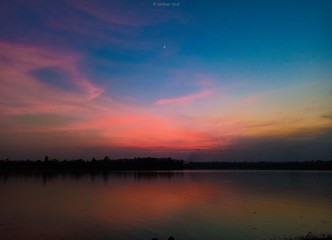 sunset over lake