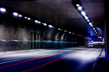 Night traffic on city streets