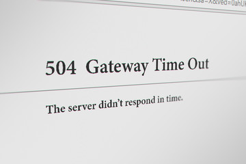 Web Browser with " 504 Gatway Time-out" Message
