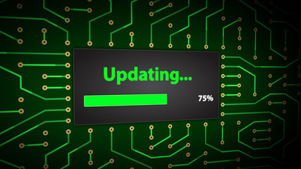 Update Process Animation on Circuit Board Background