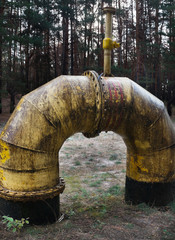 Yellow arch-shaped pipe (tube)