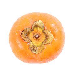 Ripe persimmon fruit isolated on white background