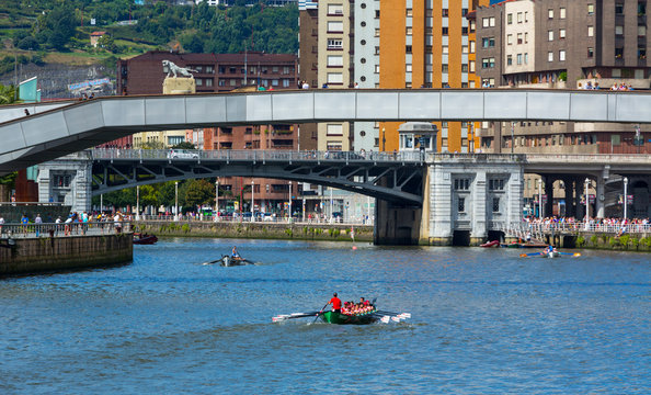 Traineras, Bilbao, Bizkaia, Basque Country, Spain, Europe