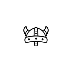 Viking helmet icon vector, viking helmet icon isolated on white background,Scandinavian viking warrior badge, medieval barbarian emblem, nordic culture vector illustration.