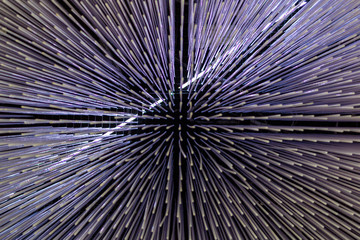 Obraz premium The ceiling is decorated with many lamps.