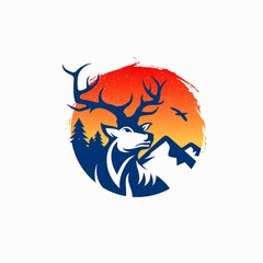 Deer Logo Design Vector Illustration