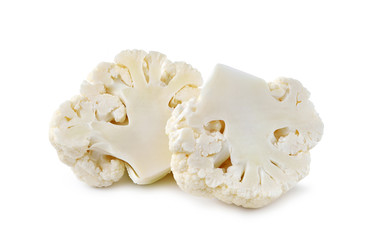 Fresh cauliflower cabbage vegetable on white background.Entire image in sharpness.