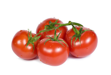 Fresh tomatoes isolated on white.Entire image in sharpness.
