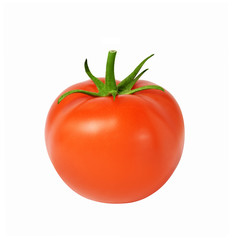 red tomato isolate on white.Entire image in sharpness.