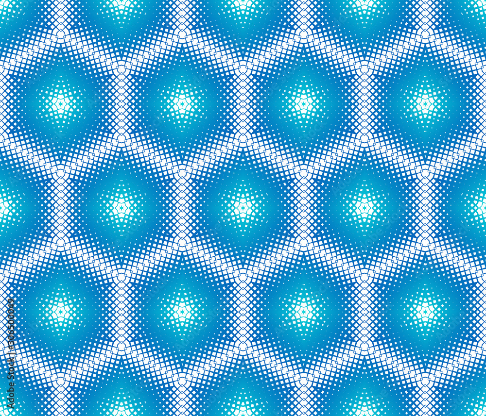 Poster abstract seamless pattern of geometric shapes. stars in a hexagonal grid.