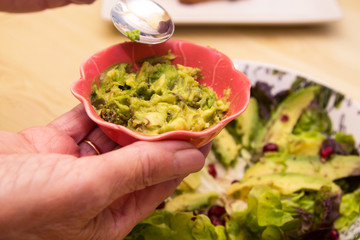 Avocado sauce, delicious green guacamole